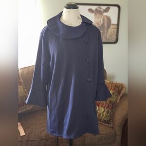 Navy Swing Coat with Peter Pan Collar